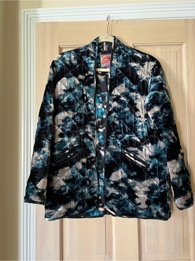 Johnny Was Shadow velvet quilted jacket multi color